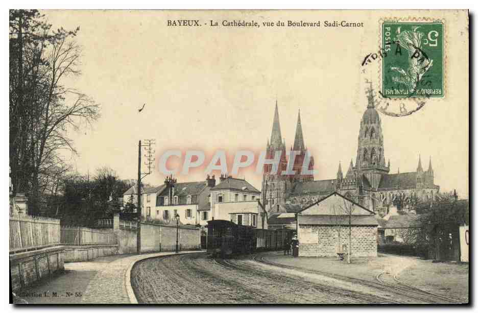 Bayeux - La Cathédrale, vue du Boulevard Sadi-Carnot — éditeur Baille Lion L.M., n° 56
