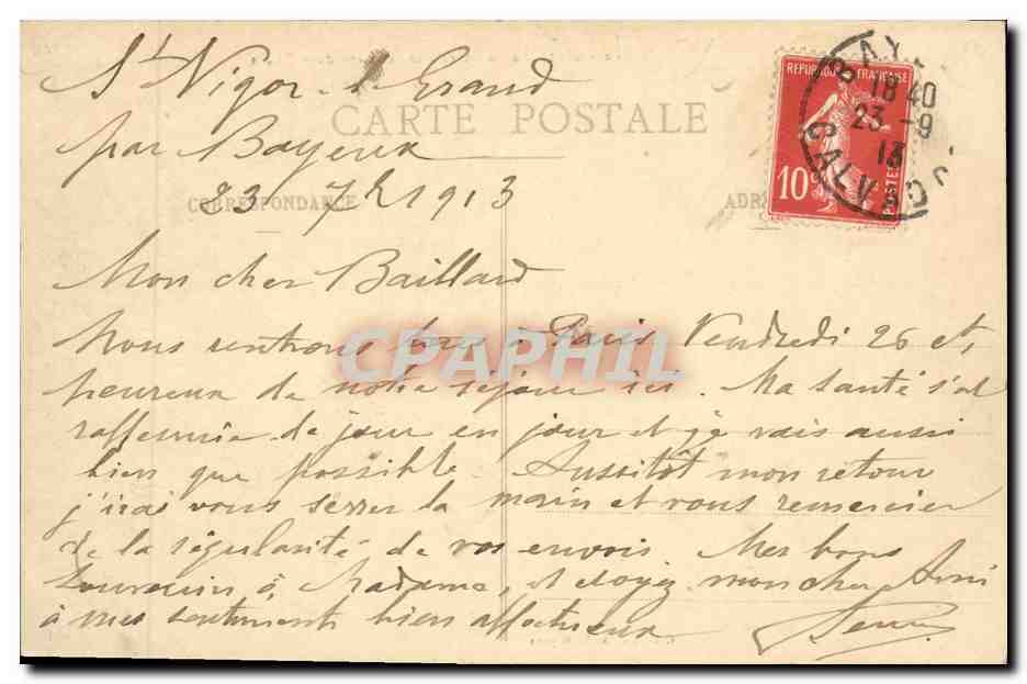 CPA Bayeux Le Viaduc La Cathedrale Se Refletant Dans L Aure — Verso