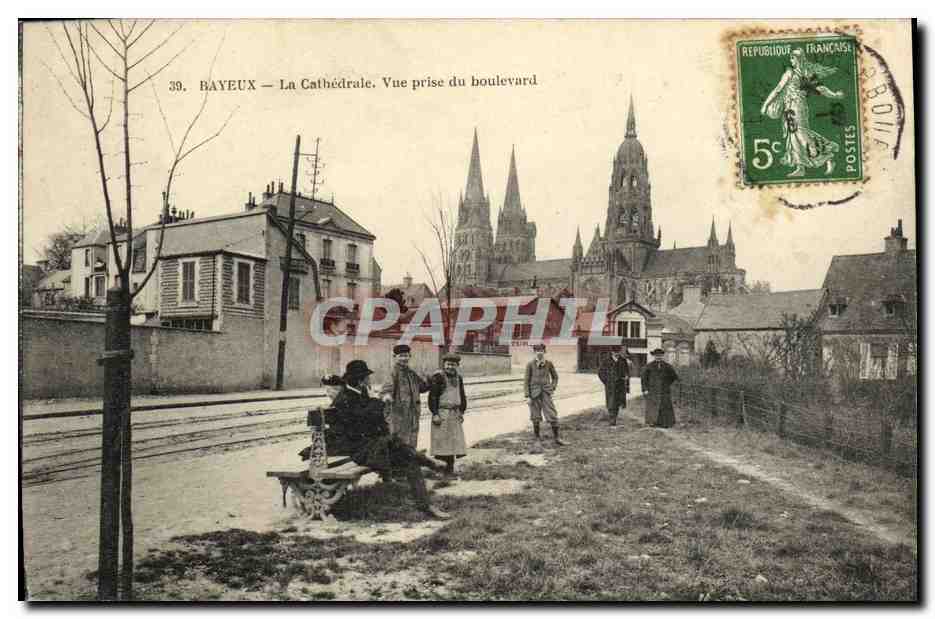 Bayeux — La Cathédrale. Vue prise du boulevard — Éditeur non visible, n° de série 39