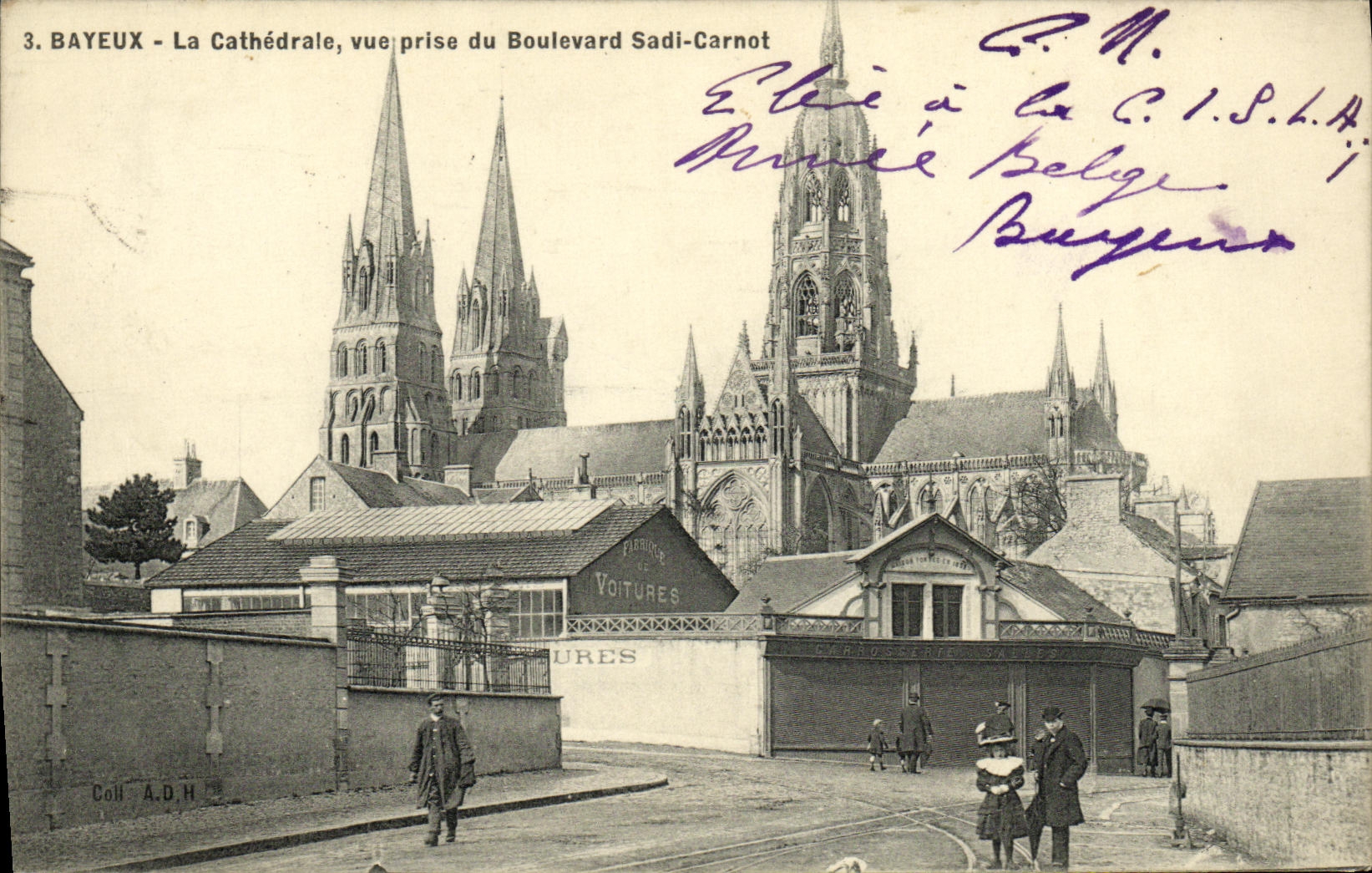 Bayeux - La Cathédrale, vue prise du Boulevard Sadi-Carnot — éditée par la C.I.S.L.A. — série 3