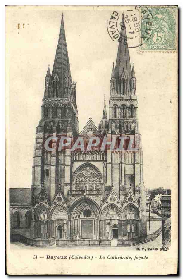 Bayeux (Calvados) — La Cathédrale, façade — B. F., Paris, n° 51