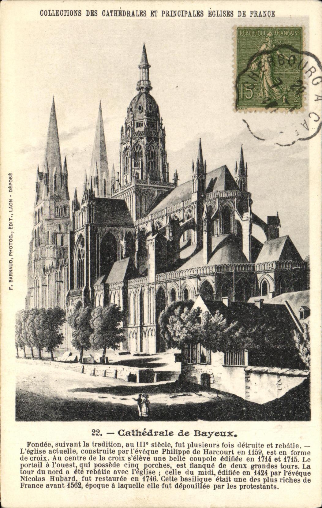 Cathédrale de Bayeux — Collections des cathédrales et principales églises de France — F. Barnaud, photog. édit., Laon
