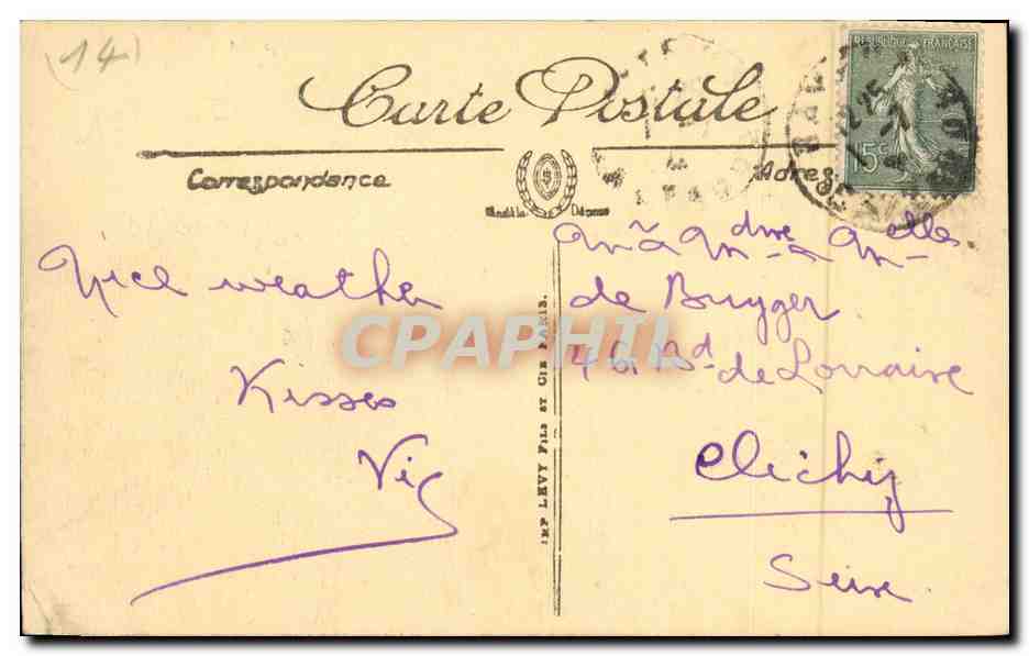 Bayeux — La Cathédrale prise de l'ancien Evêché — L.L. n°16 — Rückseite