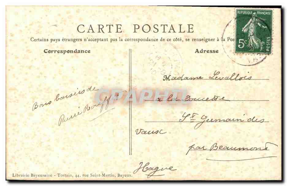 Bayeux (Calvados) — Nef de la Cathédrale avec Buffet des Grandes-Orgues — Librairie Bayeusaine — Verso