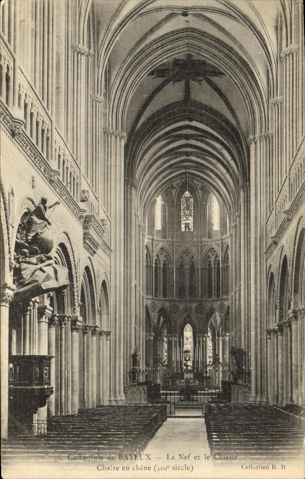 Cathédrale de BAYEUX — La Nef et le Chœur (xviième siècle) — Collection R. D.