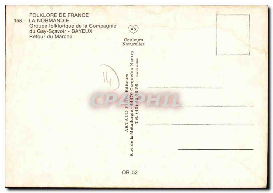 Enfants en costume normand — 158 - La Normandie — ARTAUD Frères Éditeurs — Reverso