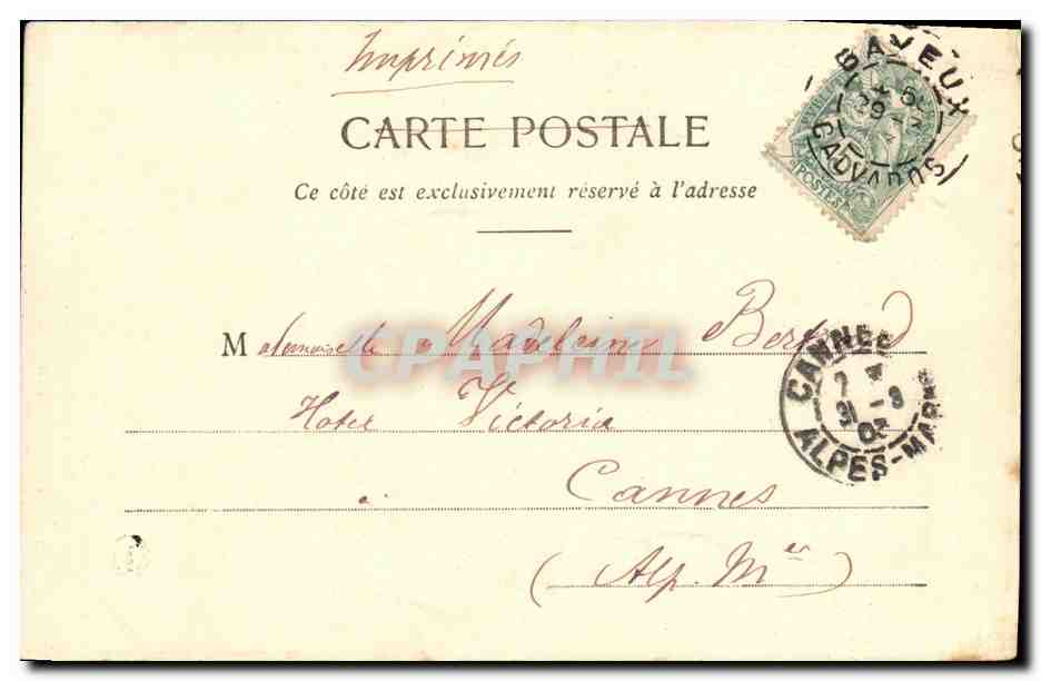 Coiffures de Bayeux — II. Ma Première Bonnette — Ma Première Bonnette — Verso