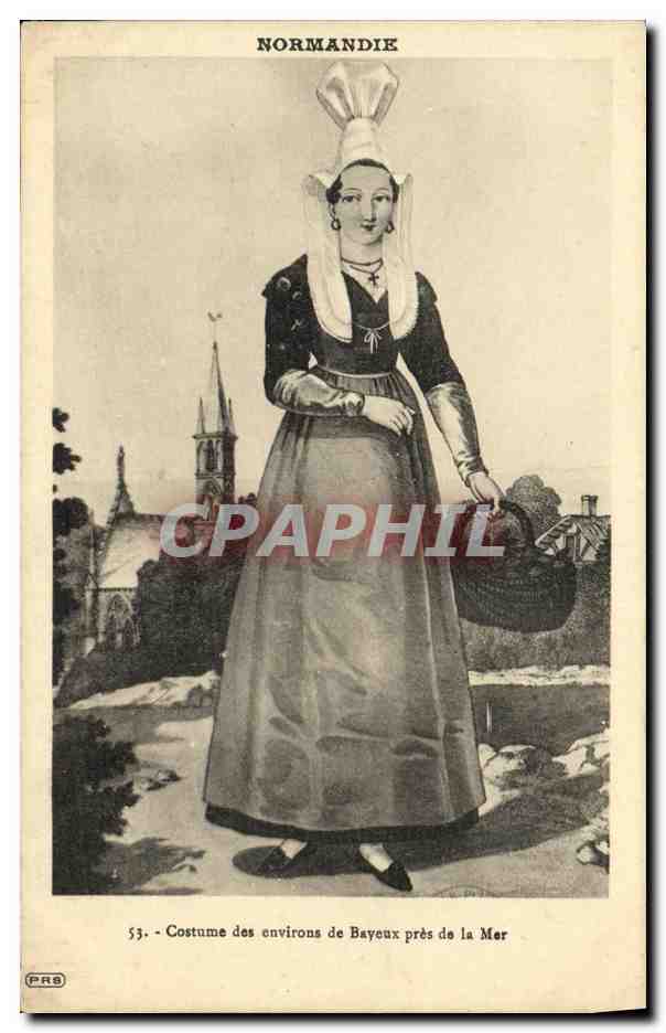 CPA Bayeux Costume des Environs de Bayeux Pres de la Mer Folklore Costume Coiffe