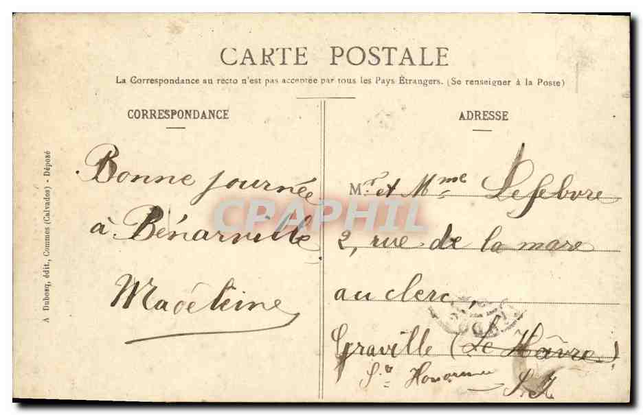 Jeune Fille de Bayeux — Costume normand — A. D. - 385 — Reverso