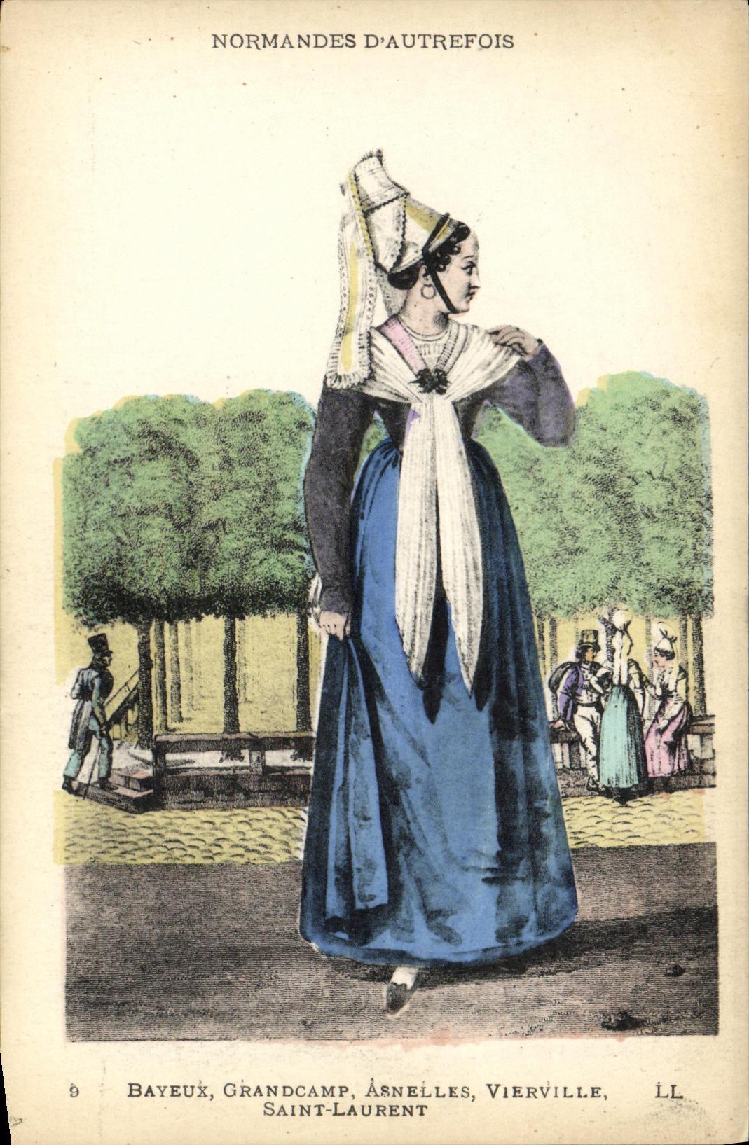 CPA Bayeux Grandcamp Asnelles Vierville Saint Laurent Folklore Costume Coiffe