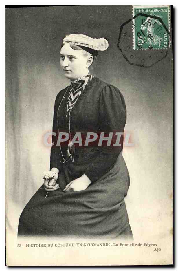 CPA Bayeux Histoire Du Costume En Normandie La Bonnette de Bayeux Folklore Costume