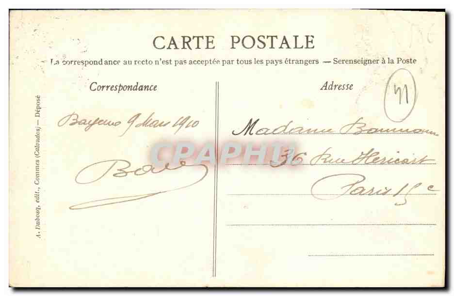 CPA Bayeux Histoire Du Costume En Normandie La Bonnette de Bayeux Folklore Costume — Verso