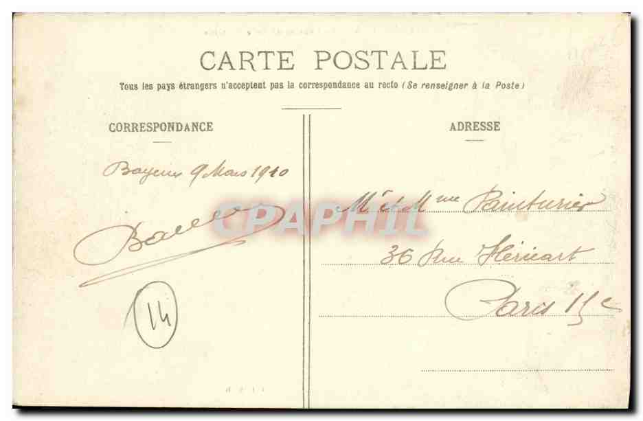 Bayeux - Le Château de Belle-Fontaine — Coll. R. D. n°213 — Verso
