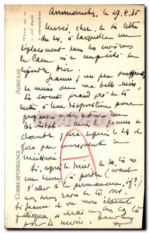 CPA Bayeux Maison du Gouverneur — Verso