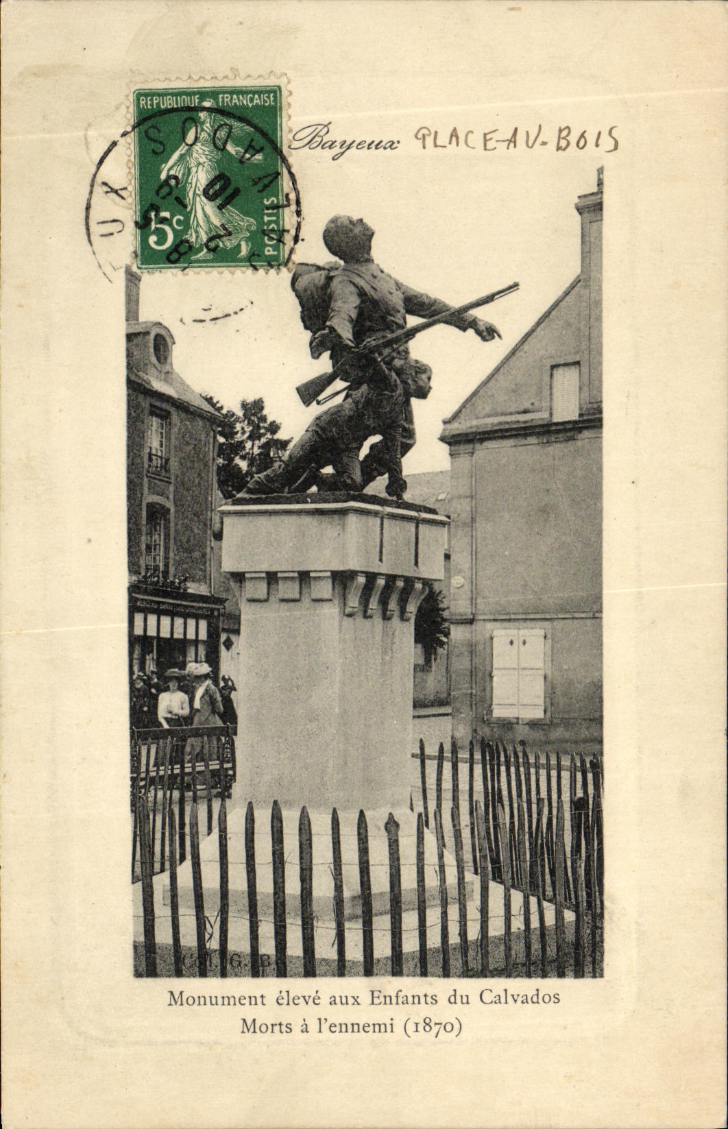 Monument aux Enfants du Calvados — Bayeux — Place-au-Bois — éditeur G.P.B.