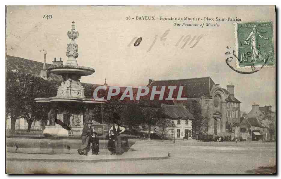 CPA Bayeux La Fontaine de Moutier Place Saint Partice