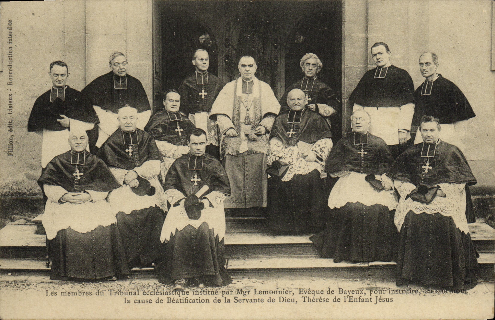 Miembros del Tribunal Eclesiástico — causa de beatificación de Thérèse del Niño Jesús — editor Fillion, Lisleux