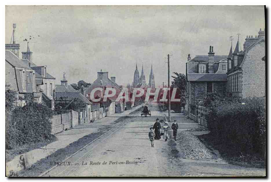 Bayeux — La Route de Port-en-Bessin — onbekende uitgever, serie-nummer 54