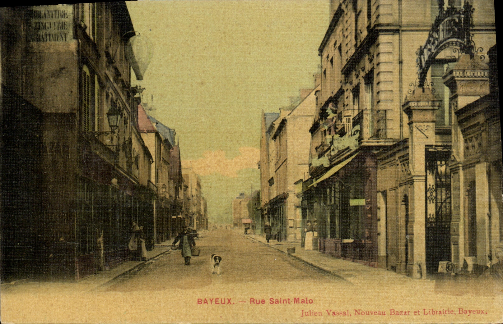 Bayeux — Rue Saint-Malo — Julien Vassal, Nouveau Bazar et Librairie, Bayeux