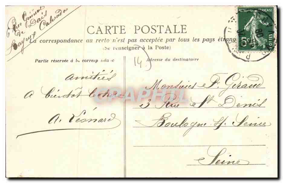 Bayeux — La Cathédrale. Vue prise du boulevard — Collection R. (n°39) — Reverso