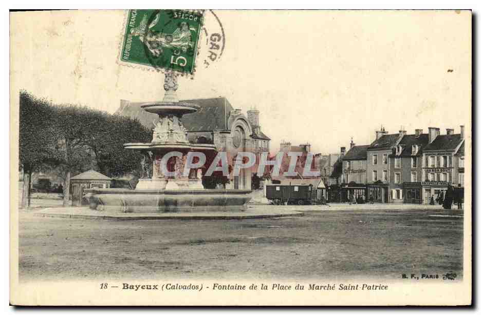 Bayeux (Calvados) — Fontäne der Place du Marché Saint-Patrice — B. F., Paris, n°18