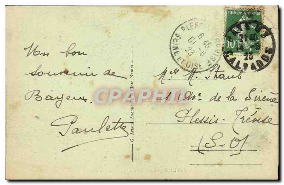 CPA Bayeux La Place St Patrice Le Marche — Rückseite
