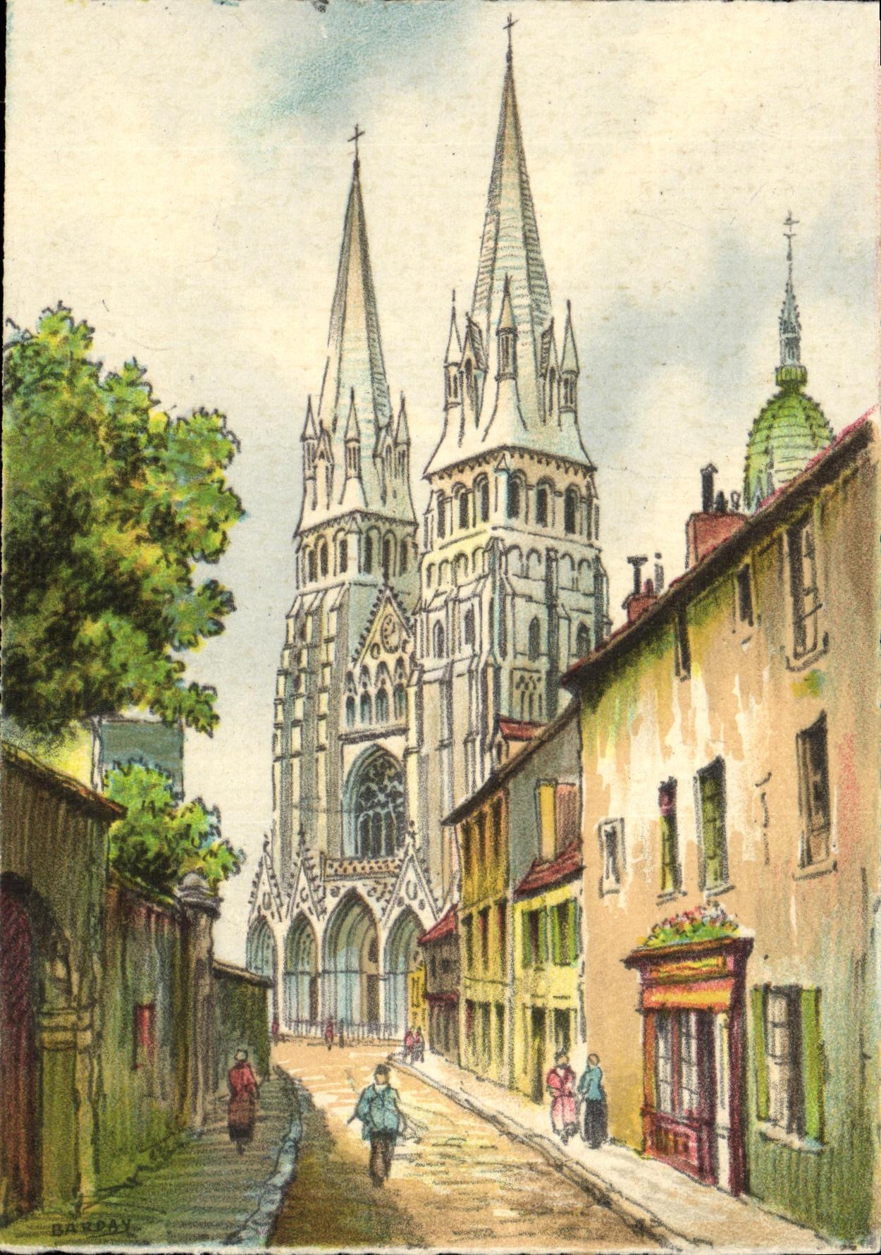 Bayeux — Rue des Chanoines et la Cathédrale — Imprimerie de France