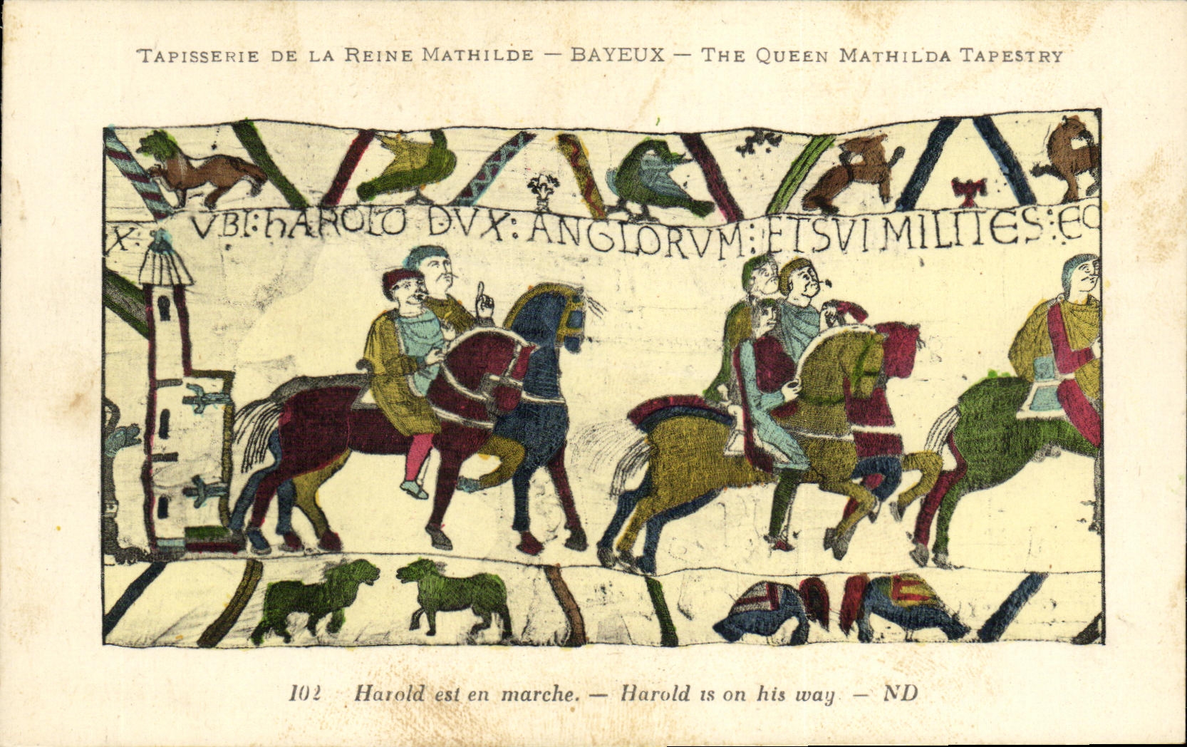 Tapisserie de la Reine Mathilde — Bayeux — The Queen Mathilda Tapestry — Harold est en marche