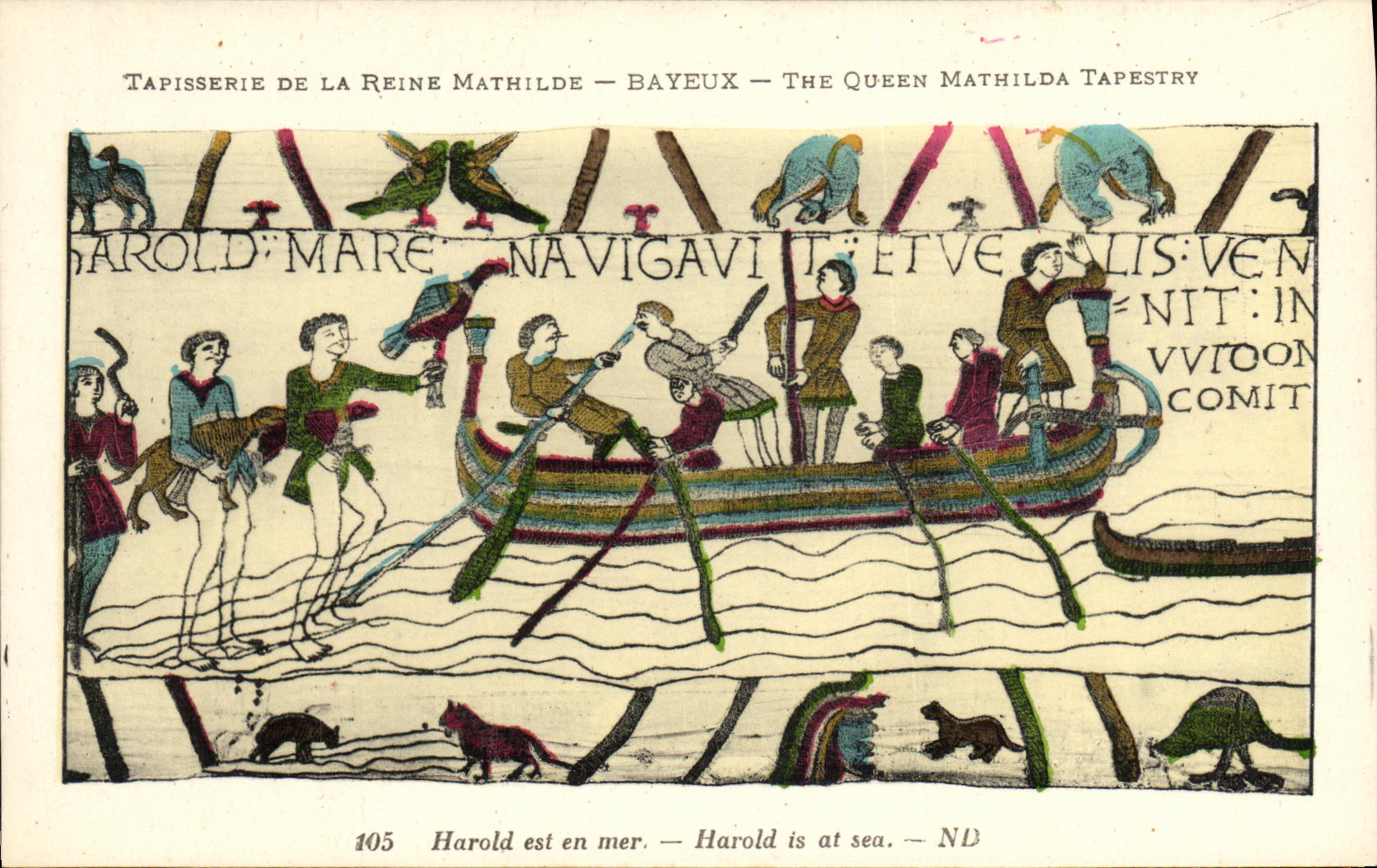 Teppich der Königin Mathilda — Bayeux — Der Teppich der Königin Mathilda — Harold ist auf See