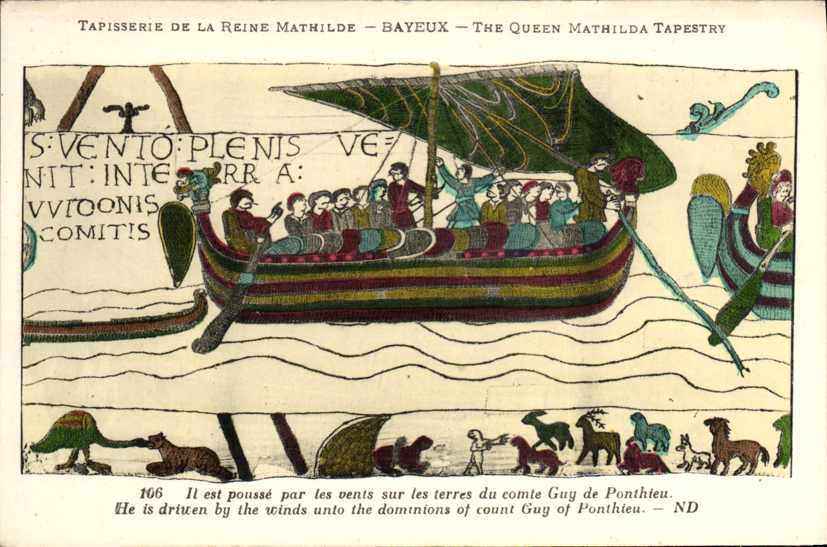 Tapisserie de la Reine Mathilde — Bayeux — The Queen Mathilda Tapestry — scène de navire