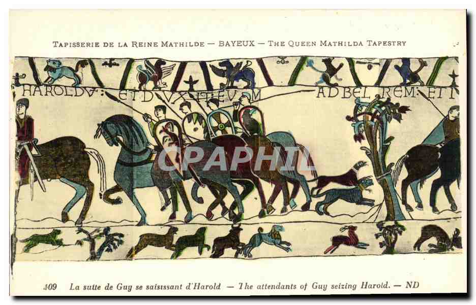 Tapisserie de la Reine Mathilde — Bayeux — La suite de Guy se saisissant d'Harold — N°409