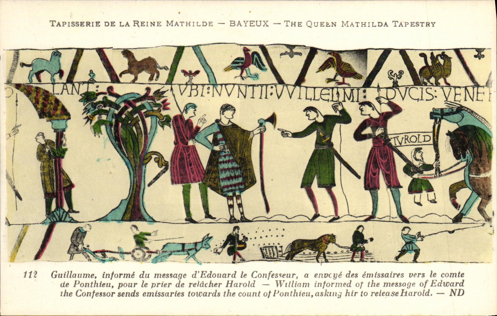 Tapisserie de la Reine Mathilde — Bayeux — The Queen Mathilda Tapestry — scène 112 : Guillaume informé du message d'Édouard le Confesseur