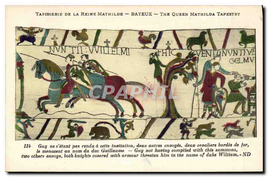 CPA Bayeux Tapisserie De La Reine Mathilde Guy ne s etant pas rendu a cette invitation