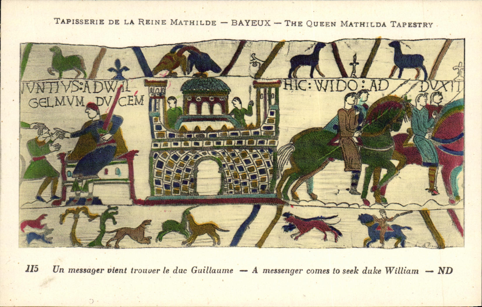 Tapisserie de la Reine Mathilde — Bayeux — The Queen Mathilda Tapestry — scène 115 : Un messager vient trouver le duc Guillaume