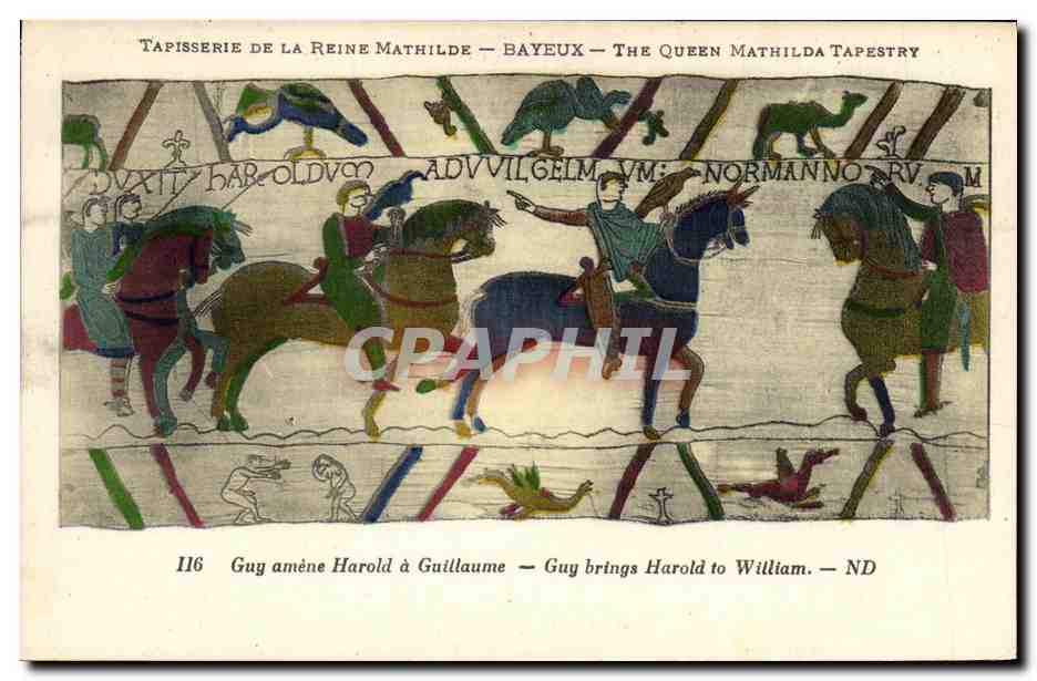 CPA Bayeux Tapisserie De La Reine Mathilde Guy amene Harold a Guillaume