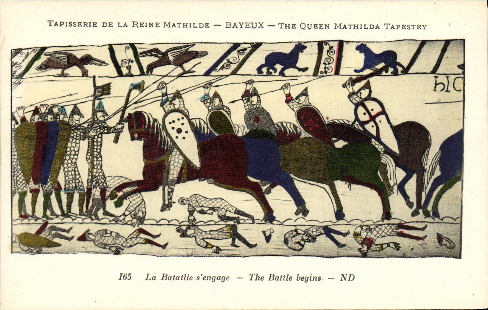 CPA Bayeux Tapisserie De La Reine Mathilde La bataille s engage