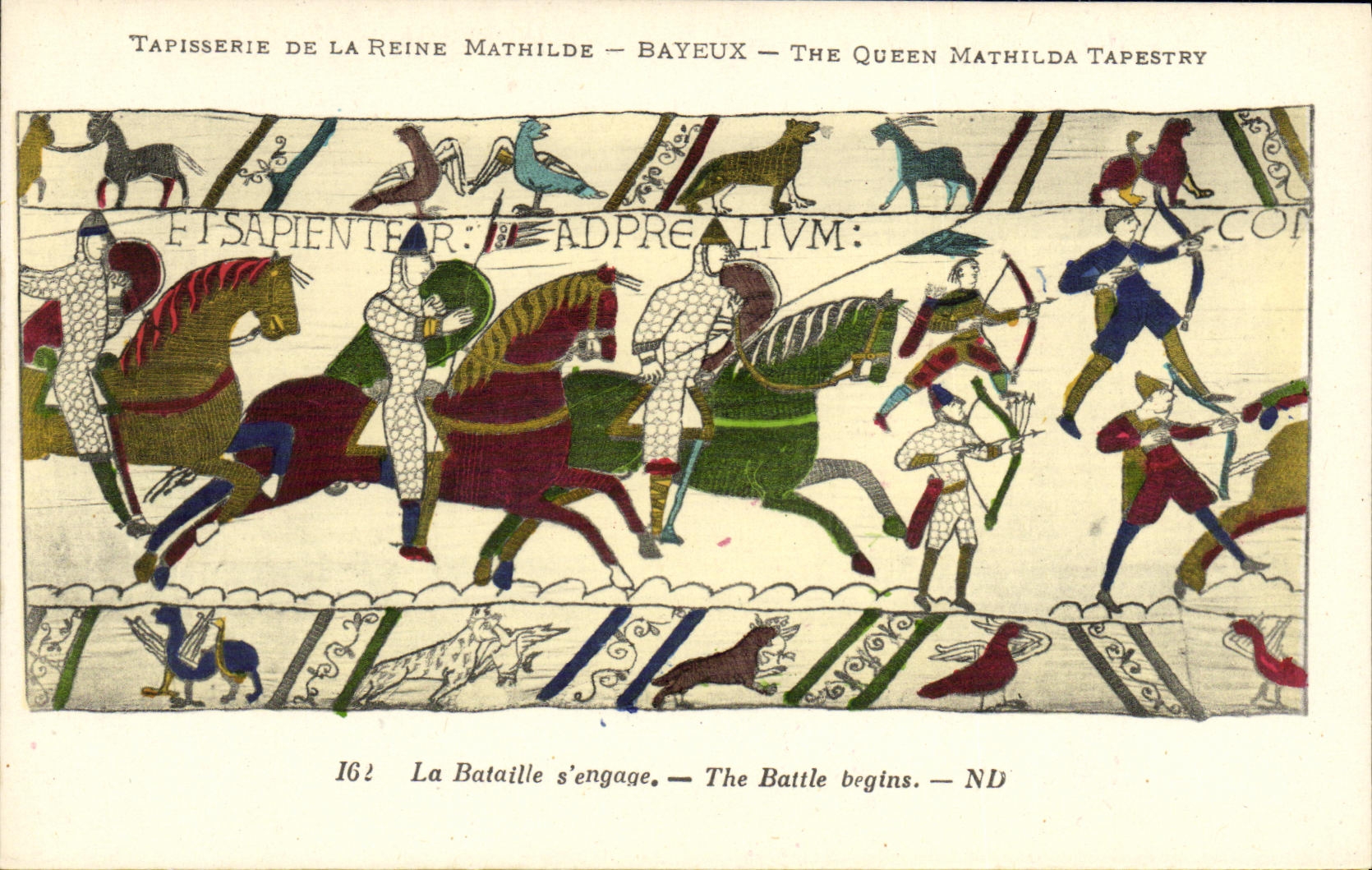 Tapisserie de la Reine Mathilde — Bayeux — The Queen Mathilda Tapestry — La Bataille s'engage — The Battle begins — ND