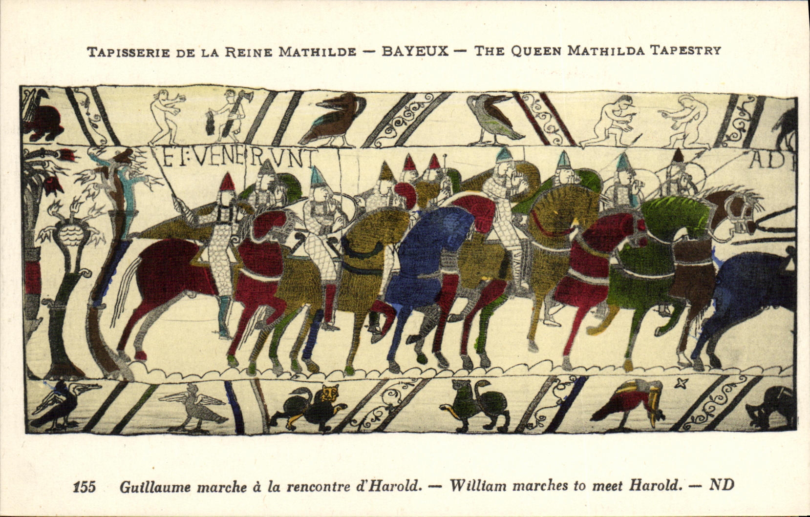 Tapisserie de la Reine Mathilde — Bayeux — The Queen Mathilda Tapestry — scène : Guillaume marche à la rencontre d'Harold