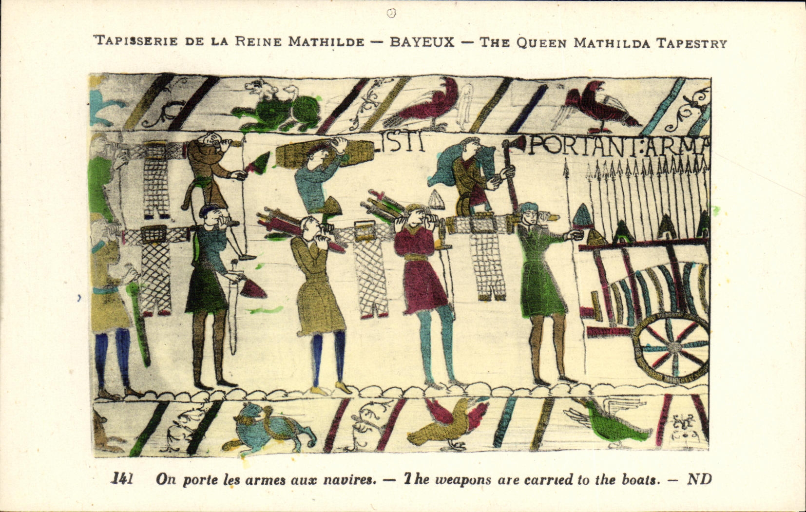 Tapisserie de la Reine Mathilde — Bayeux — The Queen Mathilda Tapestry — scène : On porte les armes aux navires