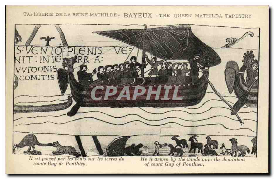 CPA Bayeux Tapisserie De La Reine Mathilde Il est pousse par les vents