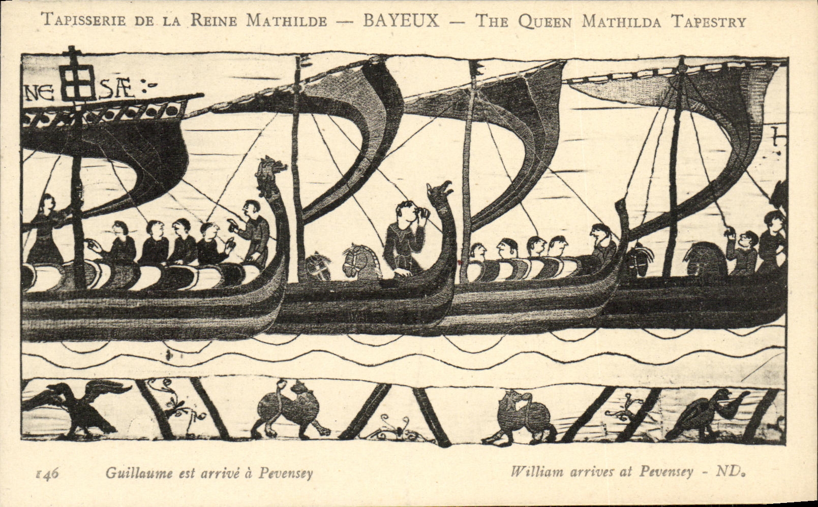 CPA Bayeux Tapisserie De La Reine Mathilde Guillaume est arrive a Pevensey