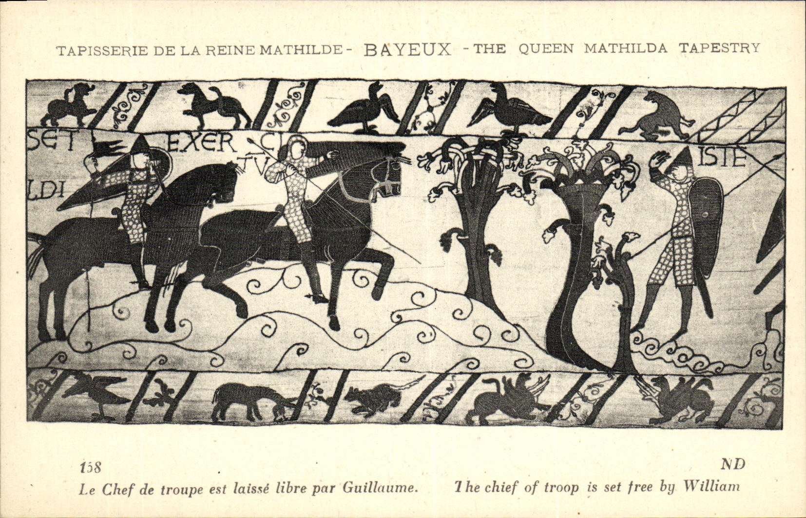 Tapisserie de la Reine Mathilde - Bayeux — scène du chef de troupe libéré par Guillaume