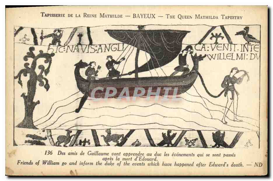 CPA Bayeux Tapisserie De la Reine Mathilde Des amis de Guillaume vont apprendre au duc les evenements 