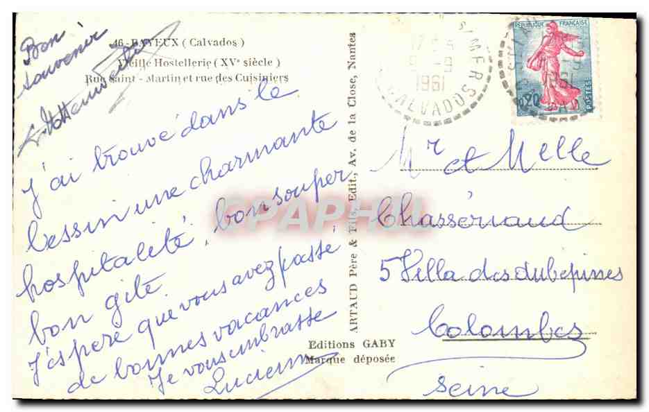 BAYEUX — Vieille Hostellerie (XVe siècle) — Éditions Gaby — Reverso