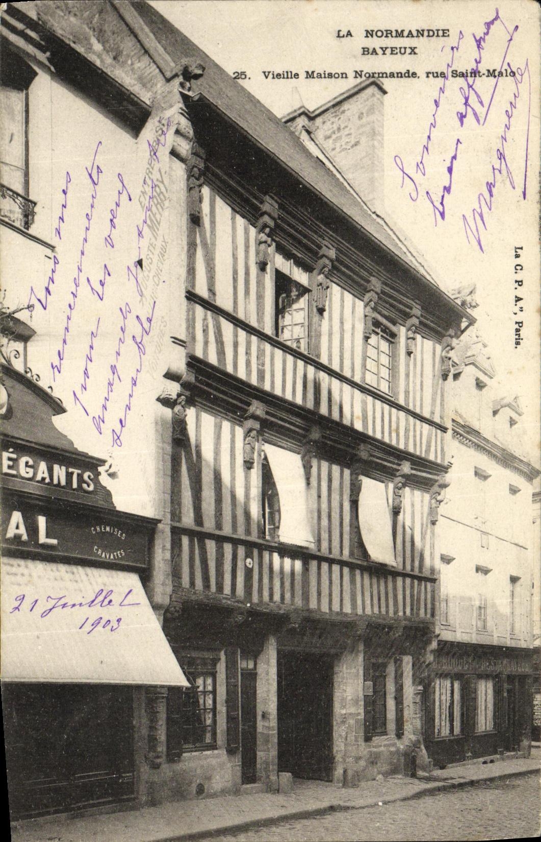 Bayeux — Vieille Maison Normande, rue Saint-Malo — La Normandie, n°25