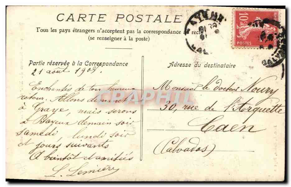 Bayeux — Haus des 16. Jahrhunderts, rue Bienvenu — Verlag: J. Robin, Bayeux — Rückseite