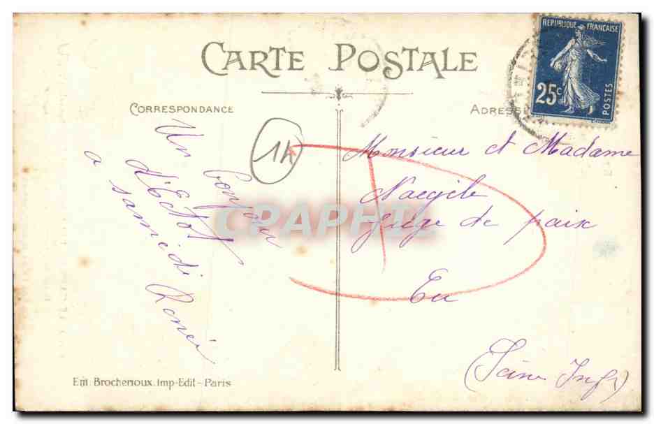 CPA La Gars de Falaise Arrete de Monssieu l Mair Folklore Costume — Rückseite