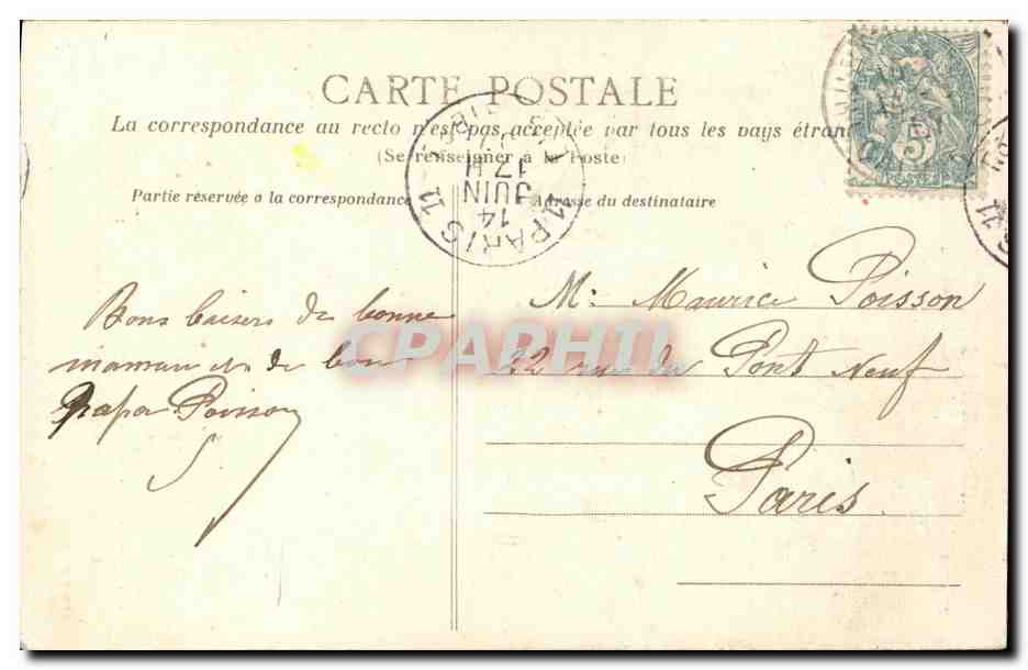 CPA Le Gars de Falaise Folklore Costume — Verso