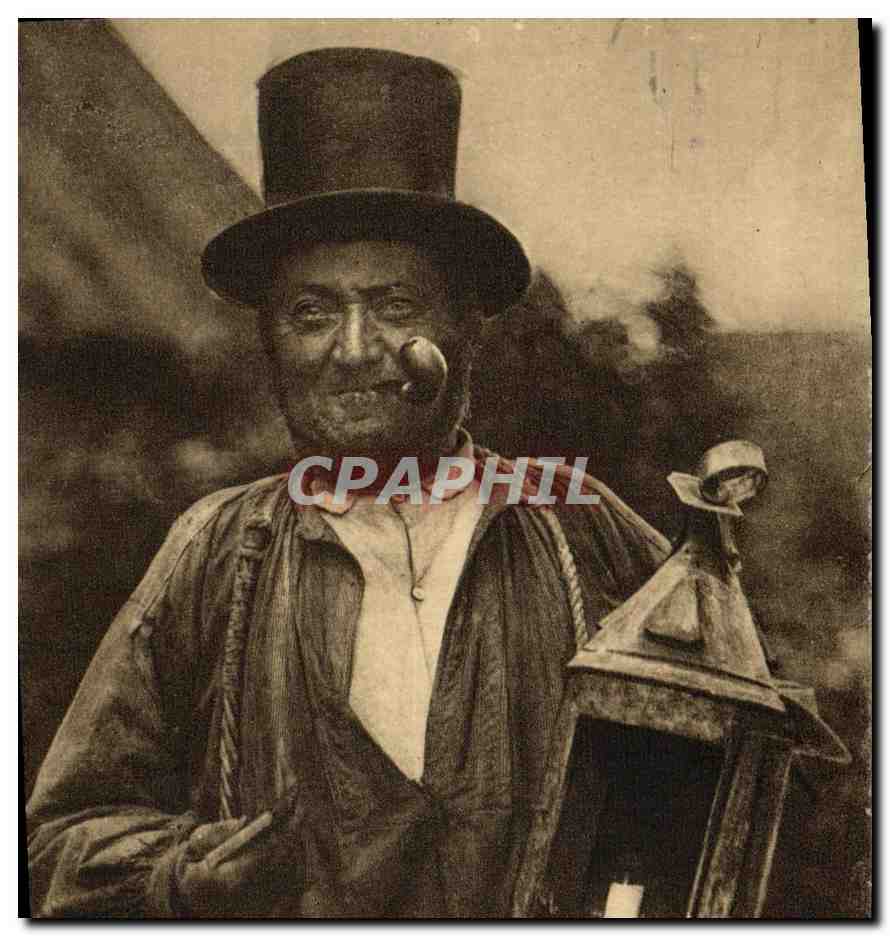 Homme en chapeau haut de forme et pipe — La Normandie pittoresque — Éditions Normandes, Le Gouffre