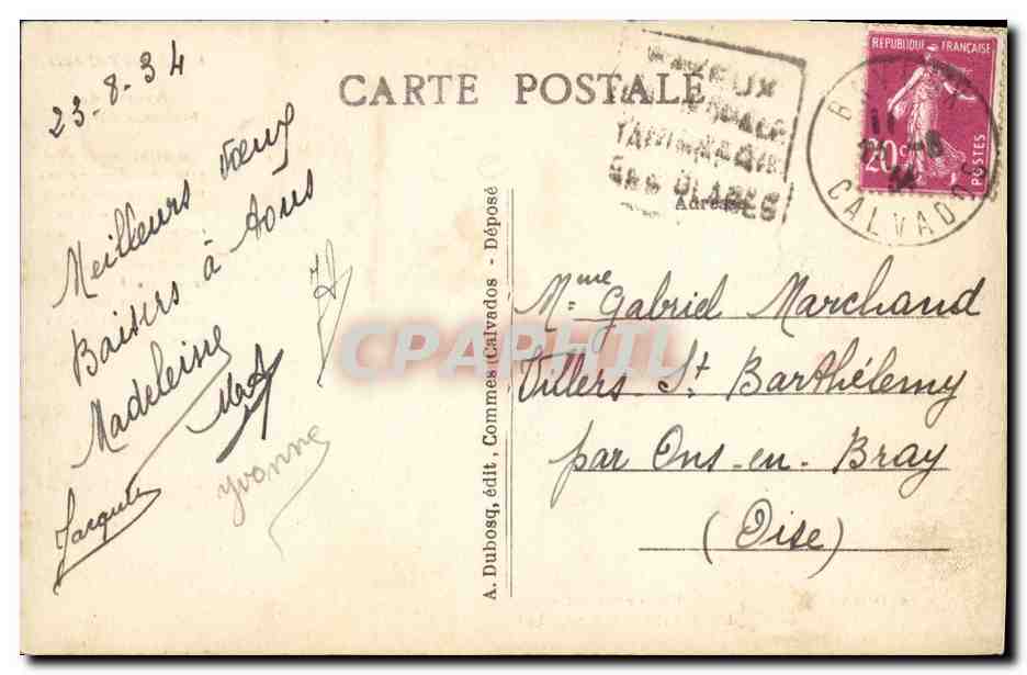 CPA En Normandie Falaise Arrete de Moussieu LMair Ane  — Verso